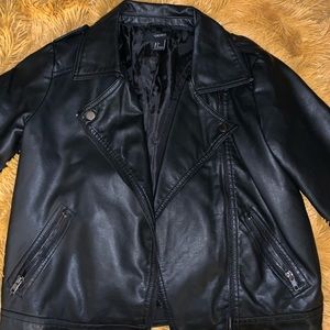 Black leather jacket